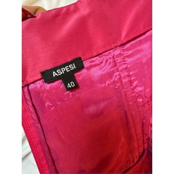 NWT ASPESI Italy Fuchsia strapless silk midi dress size EU40-US 4 - Picture 8 of 13